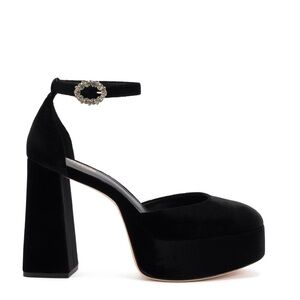 Larroude Ari Pump in Black Velvet